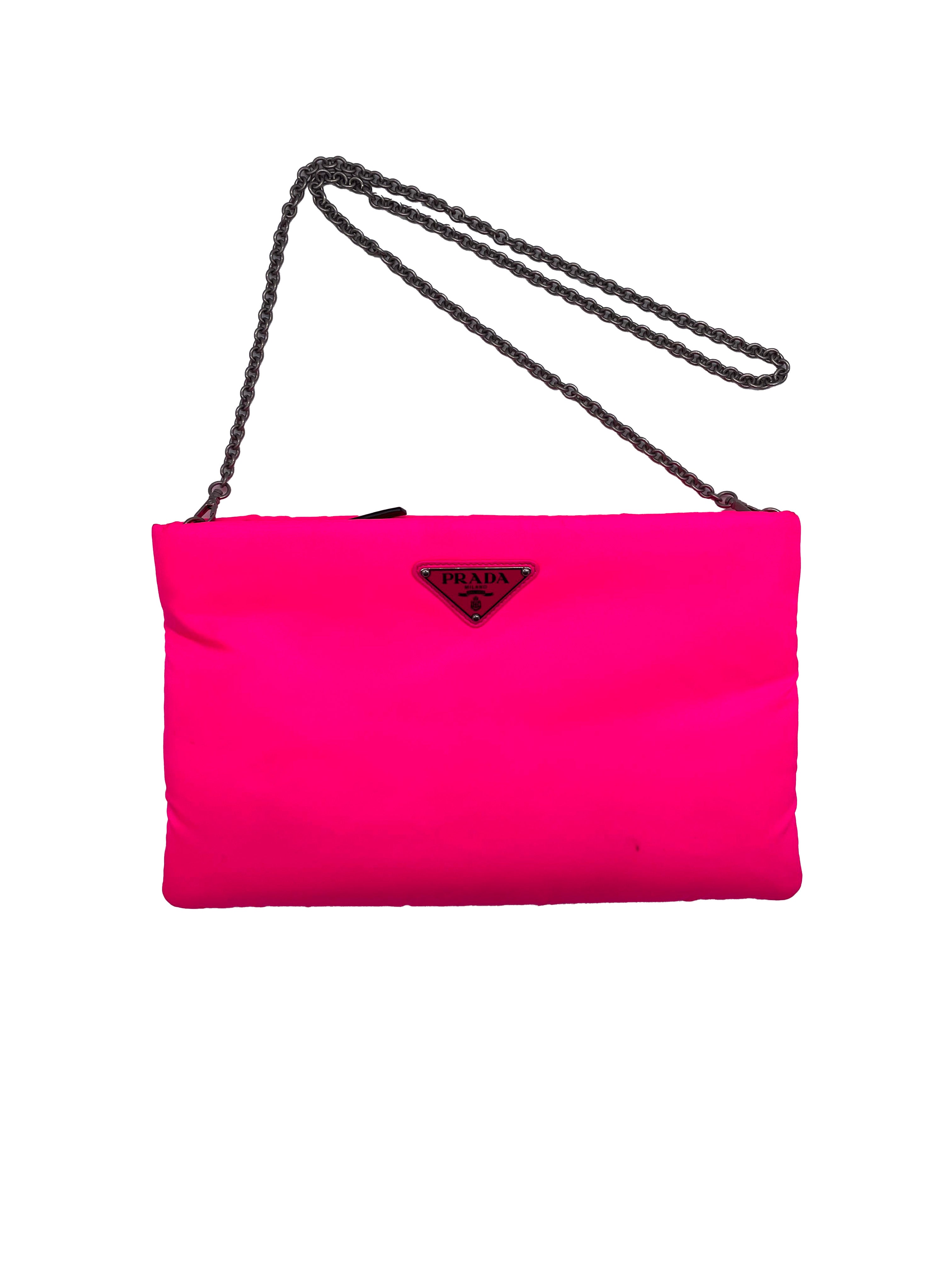Prada Pochette Piatta Rosa Fluo